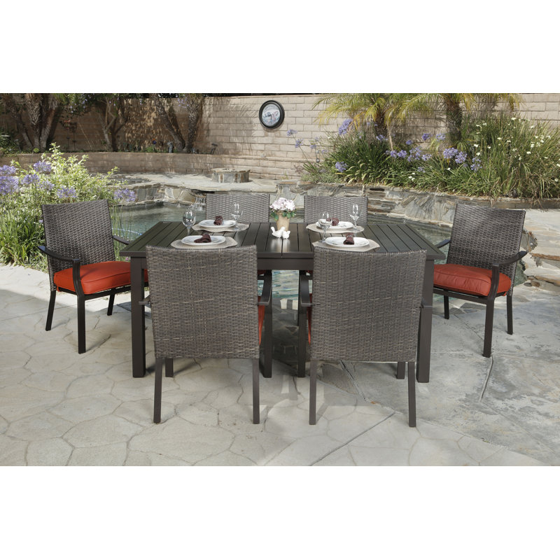 Red Barrel Studio Caspian Rectangular 6 Person 68 Long Dining Set with Cushions Wayfair